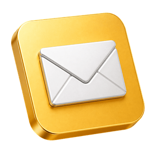 3D mail envelope icon decorative element on contact us page