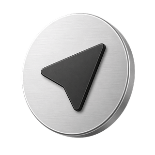 3D send arrow icon decorative element on contact us page